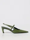 Totême The Sharp Cutout Glossed-leather Slingback Pumps In Green