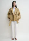 Totême Short Leather Trench Desert In Desert