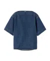 Totême Dart Neck Organic Cotton Denim Top In Blue
