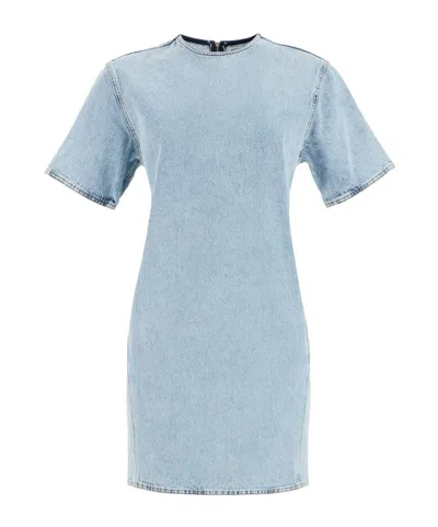 Totême Short Sleeve Dress In Blue