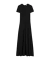 Totême Womens Pleated Short-sleeve Jersey Midi Dress Black Xs In Black