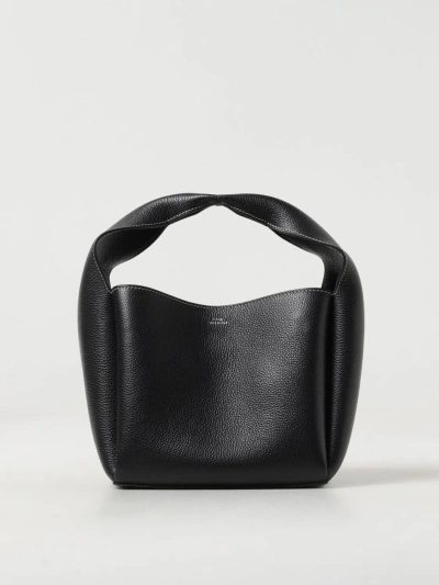 Totême Bucket Textured-leather Tote In Black