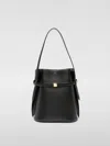 Totême Belted Leather Bucket Bag Black In Black