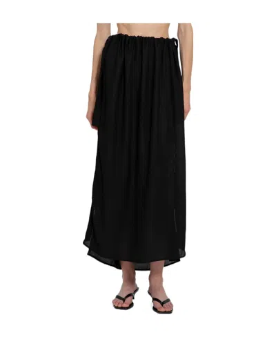 Totême Side Buckle Drawstring Skirt In Black