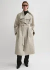 Totême Signature Linen-blend Coat Sand In Sand