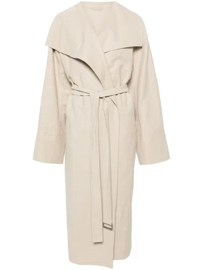 Totême Beige Signature Linen Coat