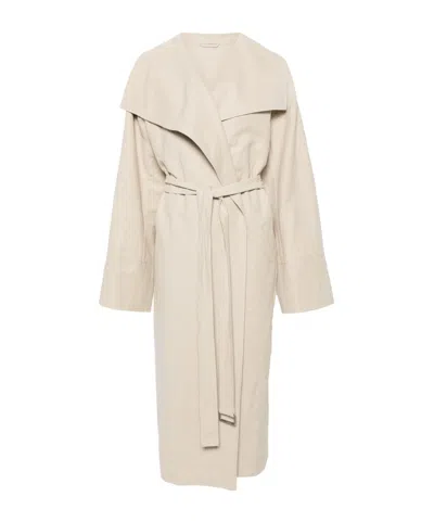 TOTÊME SIGNATURE LINEN-BLEND MIDI COAT