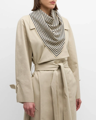 Totême Signature Monogram Cotton-silk Blanket Scarf In Neutral