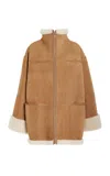 Totême Signature Shearling Jacket In Brown