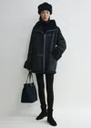 Totême Signature Shearling Jacket Navy In Navy