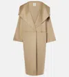 Totême Signature Draped Wool And Cashmere-blend Coat In Beige
