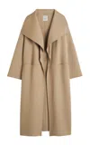 Totême Signature Draped Wool And Cashmere-blend Coat In Grey