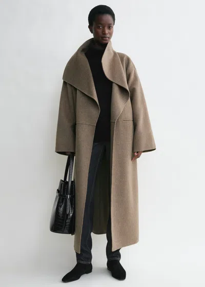 Totême Signature Wool Cashmere Coat Oak Melange