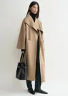 Totême Signature Draped Wool And Cashmere-blend Coat In Truffle