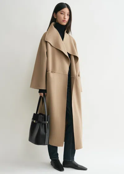 TOTÊME SIGNATURE WOOL CASHMERE COAT TRUFFLE