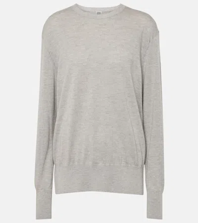 Totême Silk And Cashmere-blend Jumper In Grey