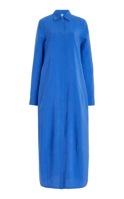 Totême Toteme Silk Chemisier Dress In Clear Blue