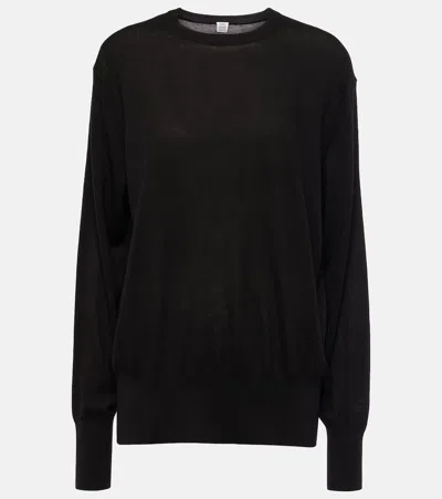 Totême Silk-blend Sweater In Black