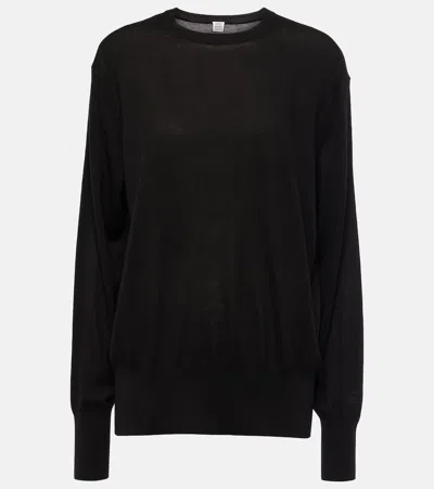 Totême Silk-blend Jumper In Black