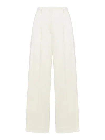Totême Silk Cotton Cord Trousers In Off White