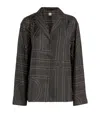 Totême Toteme Monogram Silk Twill Pajama Shirt In Black