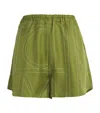 Totême Monogram-printed Silk Pj Shorts In Green