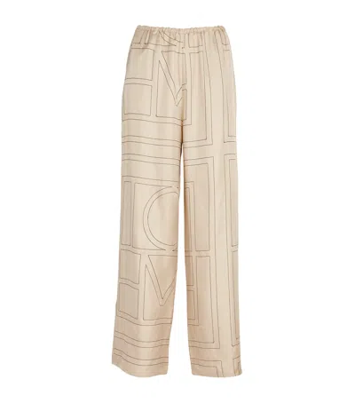 TOTÊME SILK MONOGRAM TROUSERS