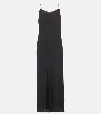Totême Silk Satin Slip Dress In Black