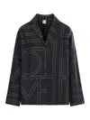 Totême Toteme Women Silk Shirt With Monogram Logo Embroidery In Black