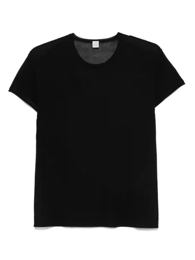 Totême Silk T-shirt In Black