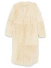 Totême Silky Shearling Coat In Neutrals