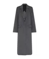 Totême Womens Notched-lapel Flap-pocket Regular-fit Wool Coat Mid Grey Melange In Grey