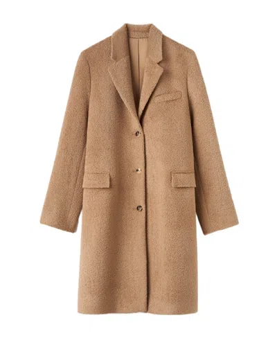 Totême Single-breasted Coat In Nude