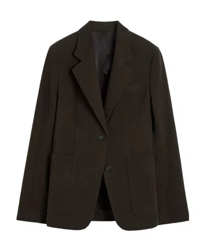 Totême Single-breasted Cotton Blazer In Black