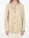 Totême Toteme Women Single-breasted Leather Jacket In Neutrals
