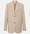 Totême Single-breasted Linen-blend Blazer In Beige