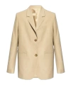 Totême Single-breasted Linen-blend Blazer In Nude