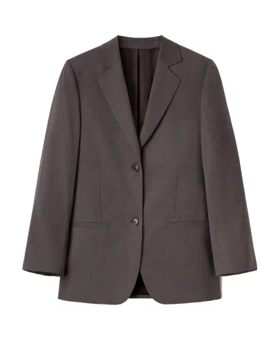 Totême Single-breasted Wool Blazer In Brown