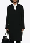 Totême Single-breasted Wool-blend Coat In Black