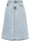 Totême Organic Cotton Denim Midi Skirt In Blue