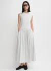 Totême Toteme Long Sleeveless Cotton Dress In Multi