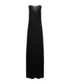 Totême Long Crew Neck Flared Hem Midi Dress