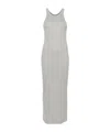 Totême Ribbed Organic Cotton-blend Jersey Maxi Dress In Gray