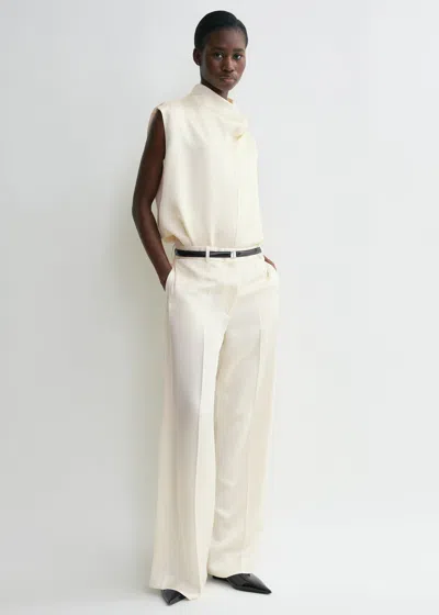 Totême Sleeveless Funnel-neck Top Macadamia