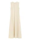 Totême Long Flowing Silhouette Maxi Length Dress In Neutrals