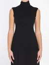 Totême Sleeveless Scarf Knit Top In Dark Gray In Gray