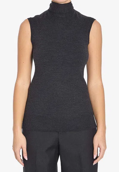 Totême Wool-blend Knit Scarf Top In Grey
