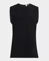 Totême Sleeveless Woven Stripe Top In Black