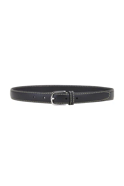 Totême Dnu Inv Dnu Inv Toteme Stitch Detail Leather Belt In Black