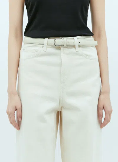 Totême Slim Leather Belt In White